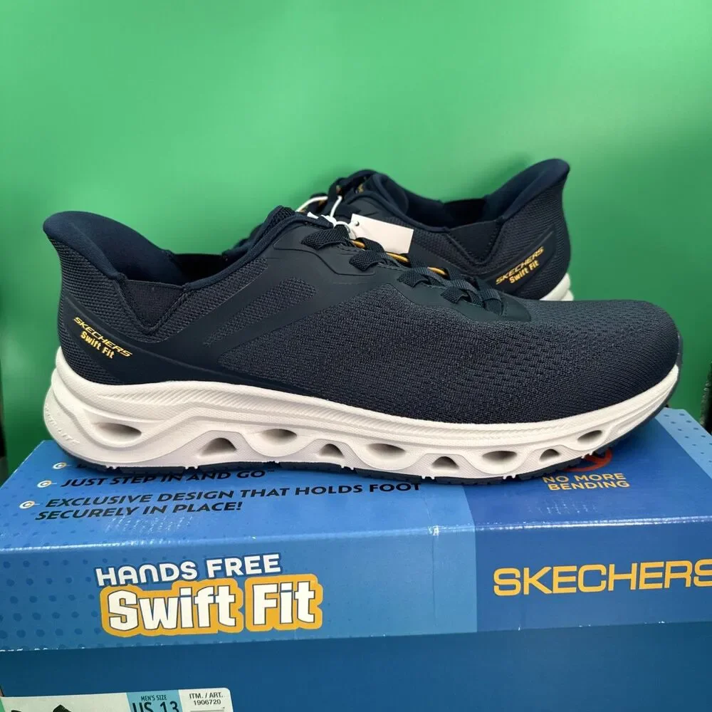 Skechers Swift Fit Hands Free Sneakers Men’s 13 Navy Memory Foam Shoes New